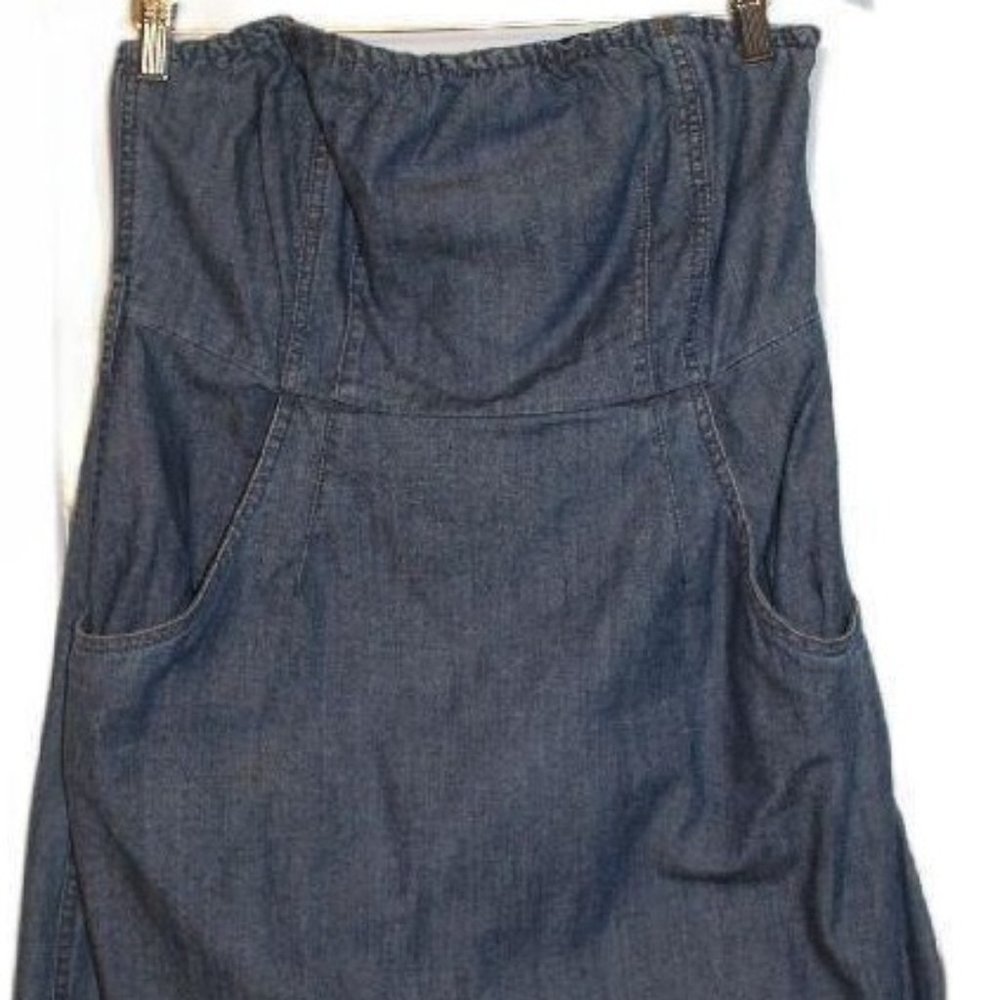 Versatile strapless Blue Jean dress with belt